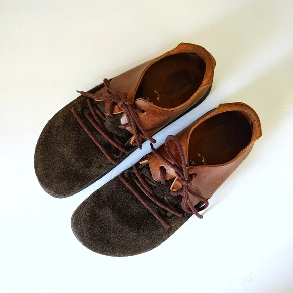 Birkenstock Montana Plus Suede Oiled Leather Shoes Size 9 9.5 Brown Two Tone - Picture 6 of 14